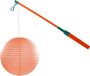 Merkloos Lampionstokje 40 cm - met lampion - oranje - D25 cm - Sint Maarten