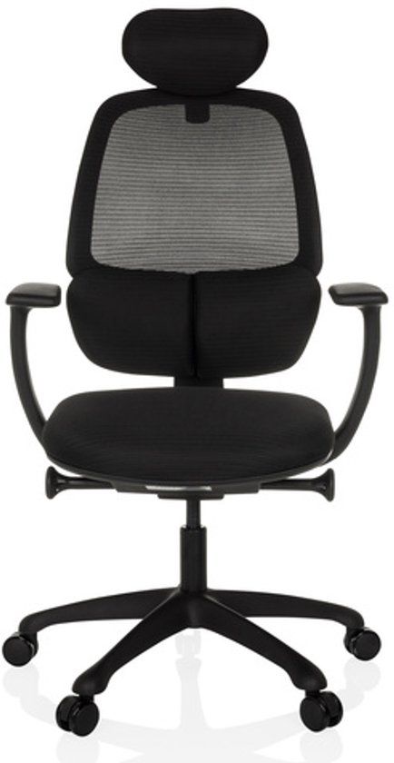hjh OFFICE Bureaustoel/draaistoel RI-COVER mesh/stof zwart