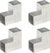 vidaXL - Connecteurs de poteaux - 4 pièces - Forme en L - 101x101 mm - Métal galvanisé