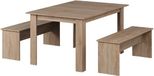 Vicco Sentio Table à manger set – 137.6 x 92.8 cm avec 2 bancs Sonoma