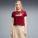 PUMA ESS Metallic No. 1 Logo T-shirt voor Dames, Zilver, Maat XL