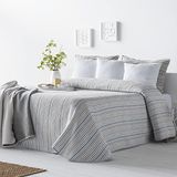 VIALMAN Lichte sprei Sofia 14 met strepenpatroon voor tweepersoonsbed 135 cm | Sprei Jaquard 135 | beige sprei 230 x 270 cm