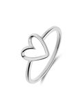 Lucardi Dames Zilveren ring hart - Ring - 925 Zilver - Zilverkleurig - 18.50 / 58 mm