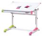 Bureau, réglable en hauteur, avec construction en MDF et métal, doté d'une pochette