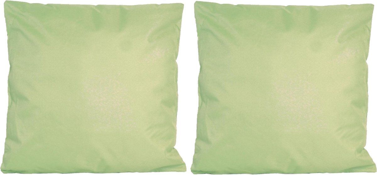 Anna's Collection - 2x Mint Green Indoor/Outdoor Cushions - 45 x 45 cm