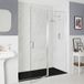 Langley Porte de douche classique à charnières avec receveur de douche effet pierre anthracite pour niche 80cm x 80cm