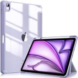 Fintie Hoes iPad Air 11" (M4) 2026 / (M3) 2025 / (M2) 2024, iPad Air 5e/4e Gen (2022/2020) met Pen houder, Transparant Harde Beschermhoes met Zachte TPU Rand Bumper-Lila Grijs