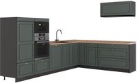 Vicco Hoekkeuken Fame-Line, Groen-Goud Landhuis/Antraciet, 327 x 227 cm