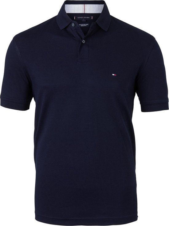 Tommy Hilfiger Men's Polo Shirt - Regular Fit - Dark Blue - Size XL