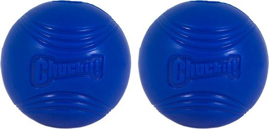 Chuckit! Super Crunch Ball - Hondenspeelgoed - Oranje - 2-pack - ø 6 cm