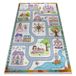 Bambino 61430 Tapis de lavage antidérapant pour enfant Motif princesse, alphabet, rues Gris/rose/gris 80 x 150 cm