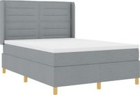 vidaXL Boxspring Bed met Matras Lichtgrijs 140 x 190 cm Stof