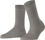 FALKE Shiny Rib eenkleurig viscose sokken dames grijs - maat 39-42