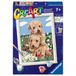 Ravensburger CreArt: Coccolosi Golden Retriever - Schilderij met cijfers voor kinderen vanaf 7 jaar, schilderset met planken, frame, penseel en kleuren inbegrepen, 14 x 19 cm, cadeau-ideeën