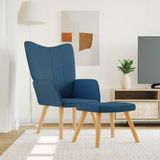 Maison Exclusive - Fauteuil relax avec repose-pieds, bleu, rembourré