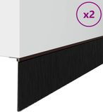 vidaXL - Zelfklevende Deurborstels - 2 stuks - Bruin - 100 cm - Aluminiumlegering