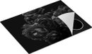 Chefcare Inductie Beschermer Rode Bloemen 70x50 cm - Zwart Wit - Inductie Mat