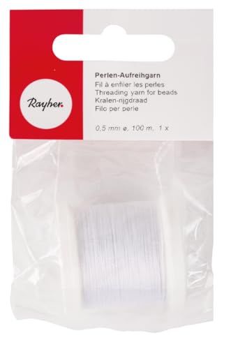 Rayher parelgaren 0,5 mm dikte lengte ongeveer 100 m wit, 8900102