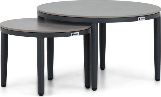 Coco Ibiza 4-delige stoel-bank loungeset - Taupe-naturel-bruin