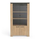CaliCosy Vitrine, melamine, bruin, 98 x 42 x 174,5 cm