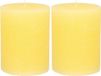 Atmosphera Stompkaars/cilinderkaars - 2x - geel - 7 x 9 cm - middel rustiek model