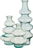 Mica Decorations Vaas Sira - 3x - glas transparant - 3 maten - vaas - sierlijk model