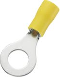 TRU COMPONENTS 746750 Ringkabelschoen Dwarsdoorsnede (max.): 6 mm² Schachtdiameter: 8.4 mm Deels geïsoleerd Geel 50 stuk(s)