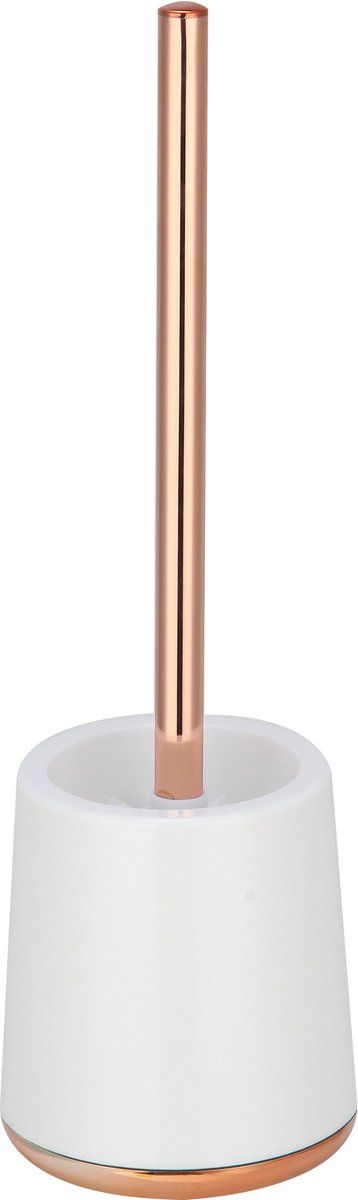 MSV Coruna Toiletborstel met Houder - Kunststof - Wit/Koper - 38 x 12 cm