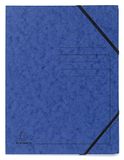 Exacompta 555412E 5 stuks elastische mappen zonder kleppen met lijndruk op de omslag voor identificatie van mappen in glanzend karton 355 g/m² voor A4-documentenarchivering blauw