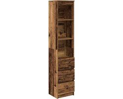 VidaXL Hoge kast 37,5x35x180 cm bewerkt hout oud houtkleurig