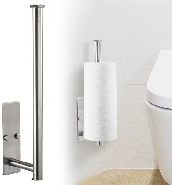 XIVADA Reserverolhouder Fera - Zelfklevend - Schroefset - Rvs - Zilver