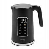 Huslog Elektrischer Waterkoker 1,7L mit Touchscreen, 2200W, Temperaturregelung (40–100°C), 5 Temperaturprogramme, Warmhaltefunktion, Edelstahl, Kabellos, Schwarz