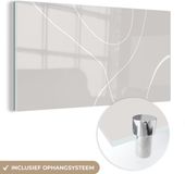 MuchoWow® Glass Painting 80x40 cm - Acrylic Glass Painting - Line Art - Abstract - Pastel - Photo on Glass - Paintings