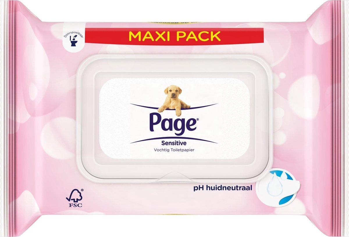 Page Sensitive Maxipack Vochtig wc papier - 76 stuks x 6