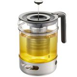 GEFU T-PREP Theepot 1.5 L Zwart, Roestvrijstaal, Transparant