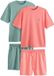 Next - Heren - Jersey pyjama met korte mouwen en zoutwas-effect, set van 2 stuks - Groen