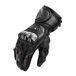 SHIMA RS-3 Motorhandschoenen voor heren, leer, lange zomer, motorhandschoenen, bescherming, touchscreen, touren, leren handschoenen, motorfiets, geventileerd, versterkt, ruitenwisser (mannen, zwart, M