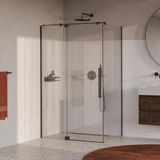Brauer Stellar - Douchecabine met Draaideur - Helder Glas - 120x90x200 cm - Omkeerbaar - incl. Glascoating - PVD Gunmetal Geborsteld