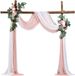 Unyqoos® Arrangement floral romantique pour arches de mariage avec fleurs en soie et rideaux