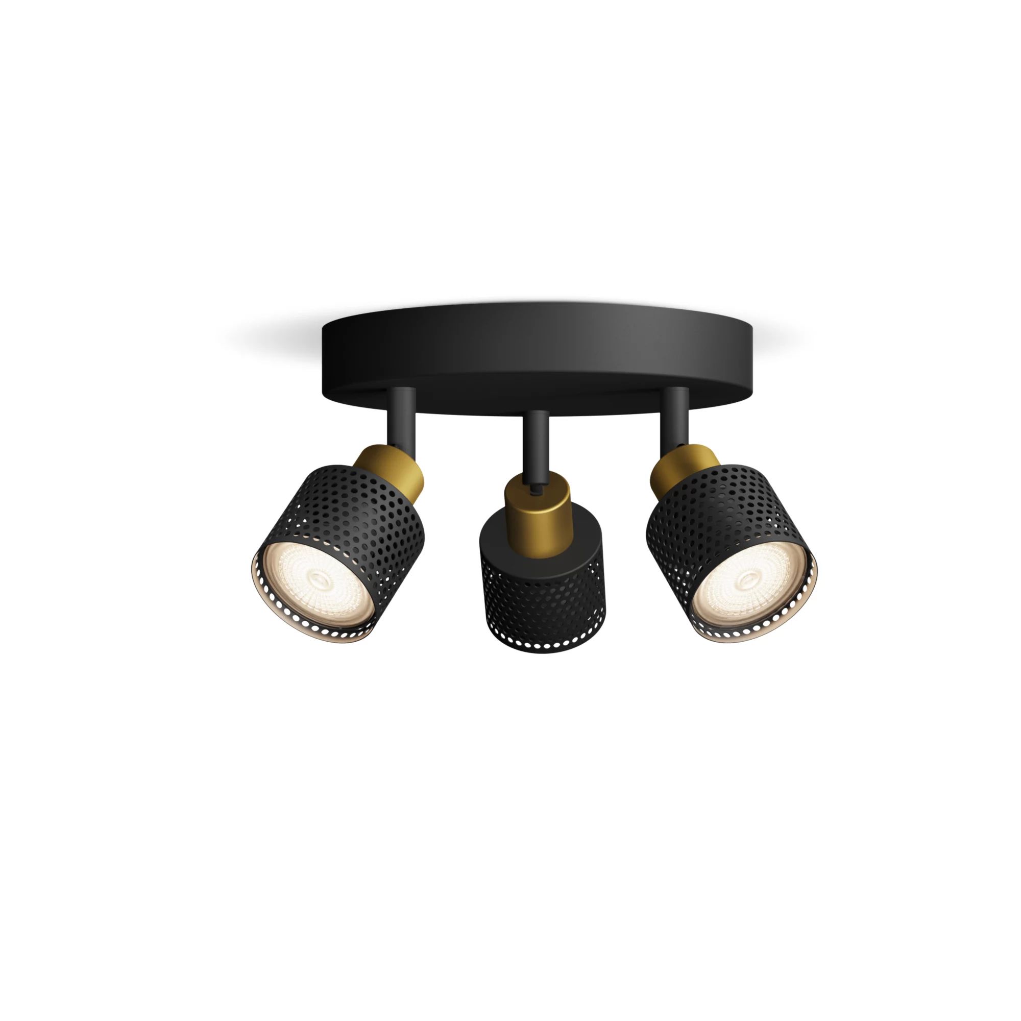 Philips Hue Philips Niall Spot - Plafondspot - 3x GU10 - Zwart/Goud