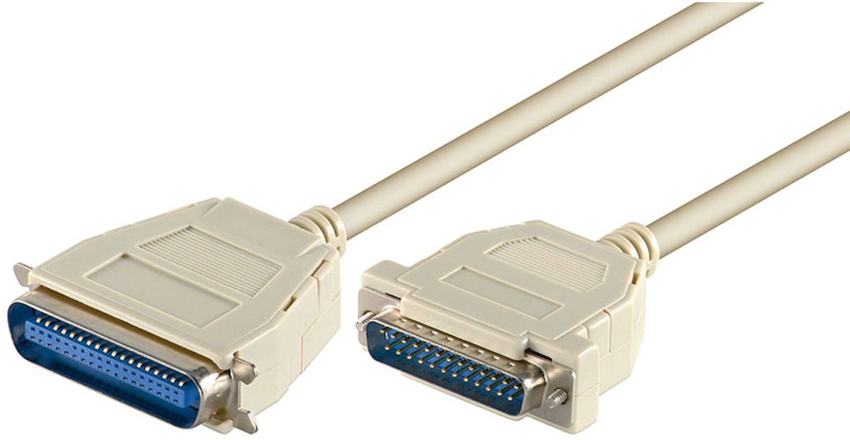 transmedia Parallelle printerkabel 25p SUB-D - 36p Centronics - 3 meter