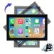 9-inch Magnétique display, 360 graden draaibaar, compatibel met CarPlay en Android Auto, AUX-ingang, FM-radio, Bluetooth, camera, 1024 x 600 resolutie, GPS-navigatie
