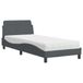 VidaXL Lit avec matelas "Dover", gris foncé, 120x200 cm, velours