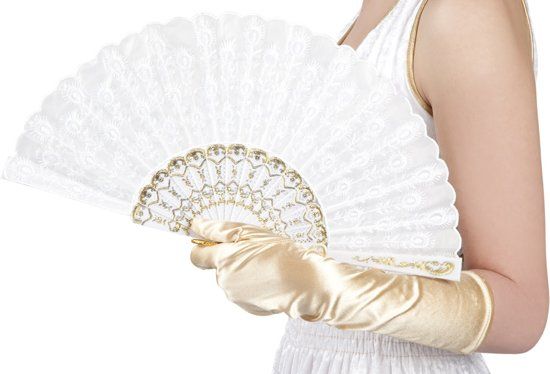 Boland Witte waaier - Verkleedattribuut