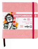 Darwi DFY - Schetsboek - 14 x 14 cm - 140 g - Roze - 80 vellen