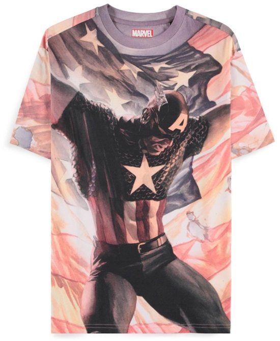 Captain America Brave New World - Captain America - Flag Heren T-shirt - meerkleurig - XL