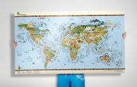 Awesome Maps Surftrip Map - Geïllustreerde wereldkaart voor surfers - herschrijfbaar - 97,5 x 56 cm