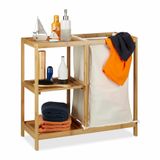 Relaxdays étagère de salle de bain avec panier à linge