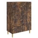 vidaXL Dressoir Gerookt eiken 66 x 34,5 x 95 cm Bewerkt hout