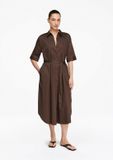 Comma Robe Femme 34 Marron Foncé Coton